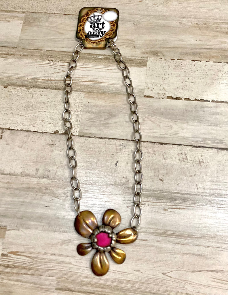 Art By Amy Copper Flower Chain Necklace
