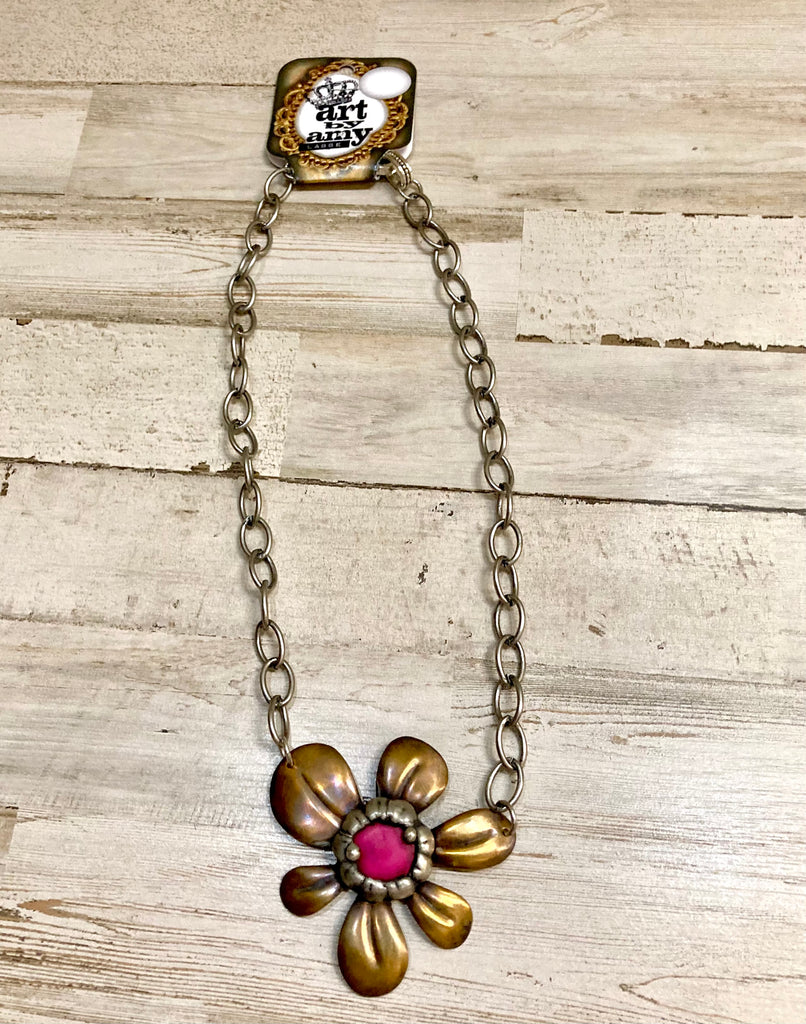 Art By Amy Copper Flower Chain Necklace